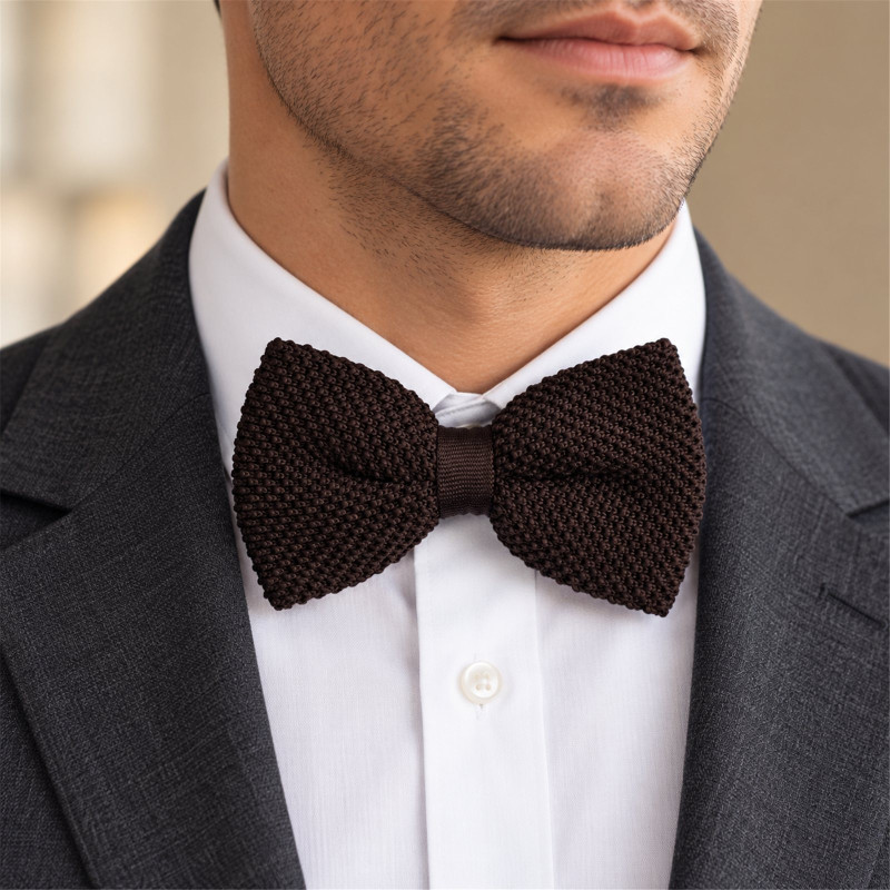 Nœud papillon marron glacé