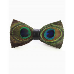 Noeud papillon en plumes : Paon, vue 2
