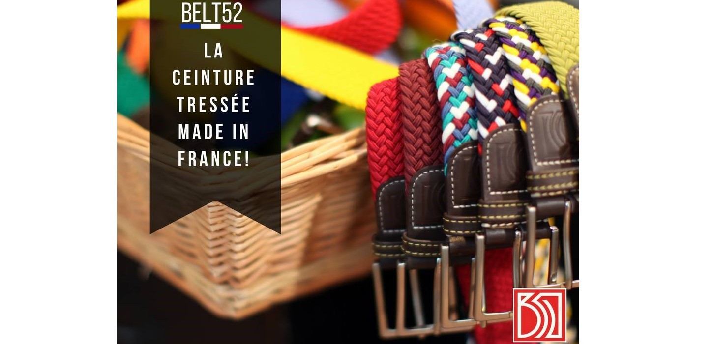 Ceintures tressées multicolores Belt 52, fabriquées en France